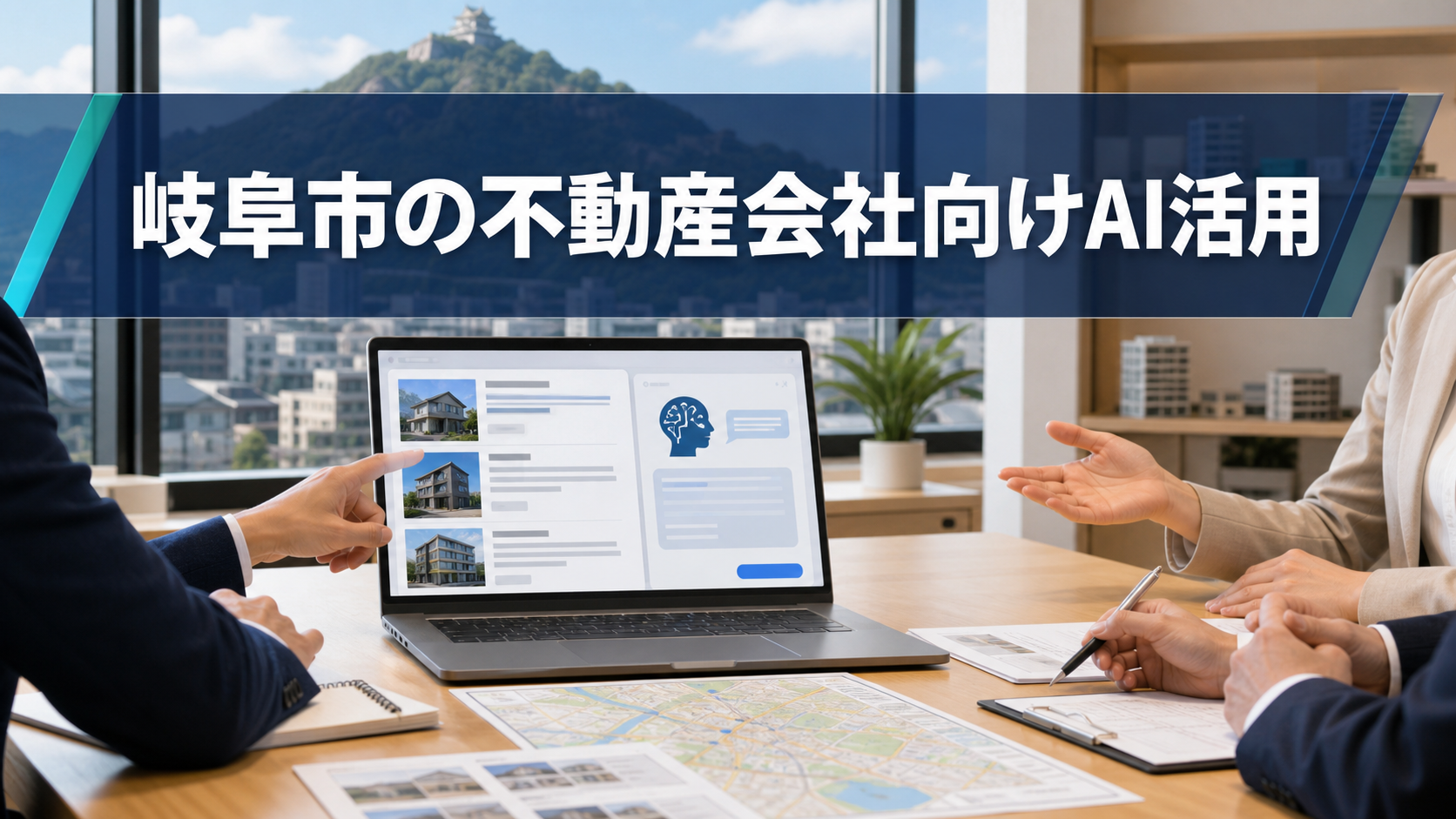 岐阜市の不動産会社向けAI活用|物件紹介文・問い合わせ対応・SNS投稿を効率化