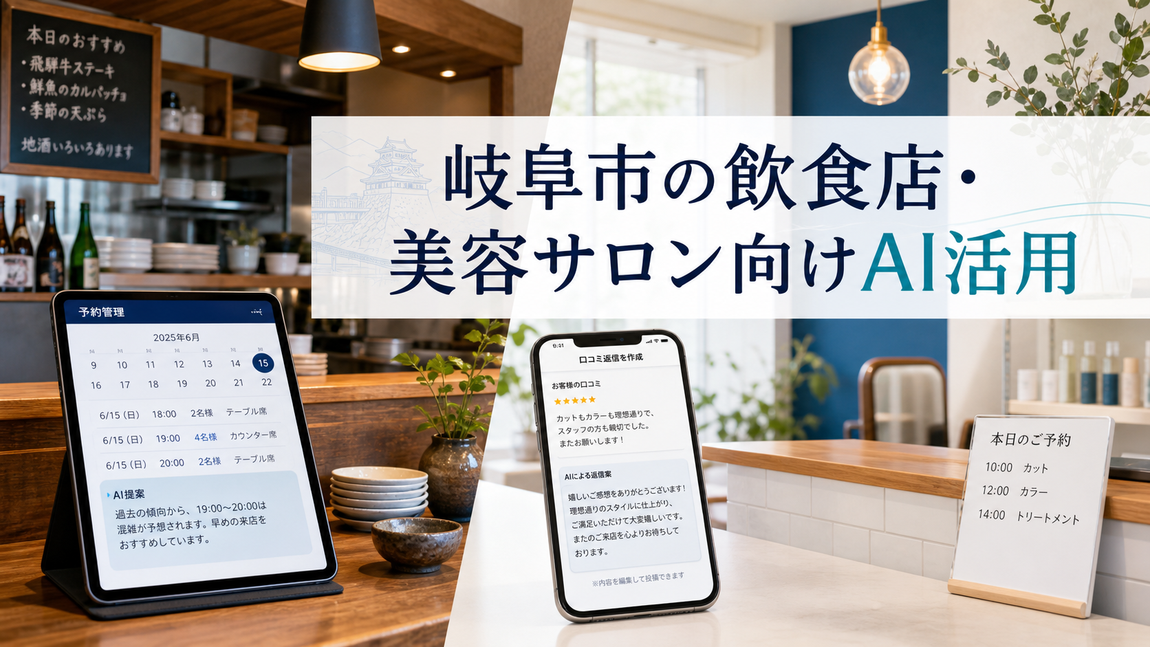 岐阜市の飲食店・美容サロン向けAI活用|予約対応・口コミ返信・販促文作成
