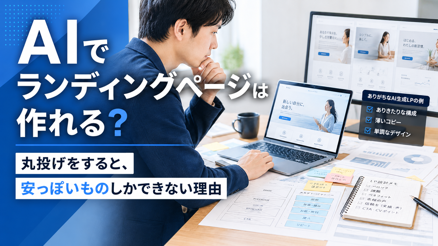 AIでランディングページは作れる？安く早く作るために必要な設計と注意点｜岐阜の小規模事業者向け