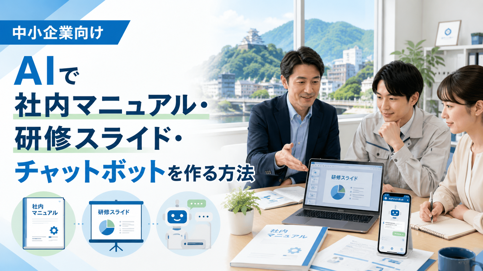 AIで社内マニュアル・研修スライド・チャットボットを作る方法|岐阜の中小企業向け