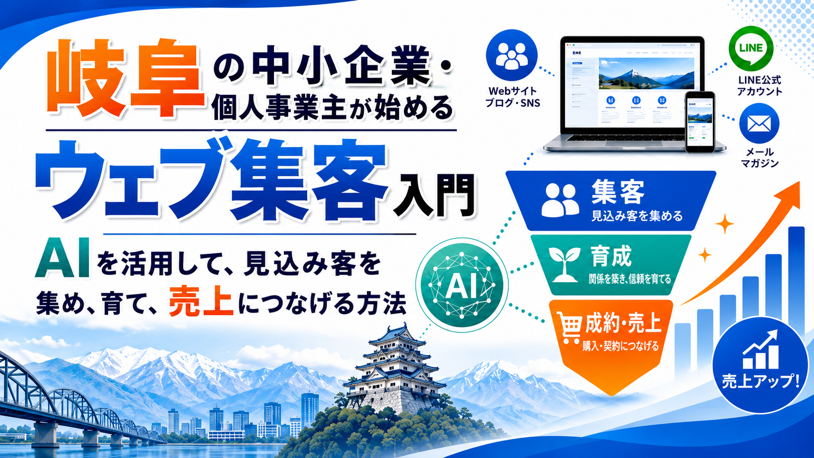 岐阜の中小企業・個人事業主が始めるウェブ集客入門|AIを活用して見込み客を集め、育て、売上につなげる方法