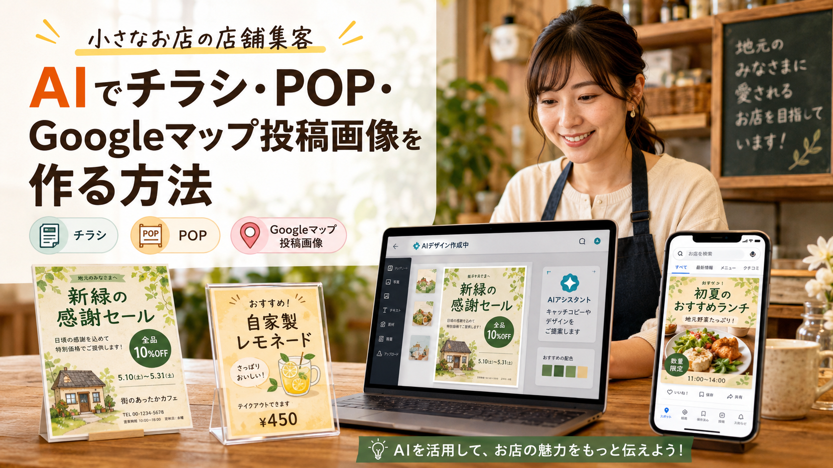 AIでチラシ・POP・Googleマップ投稿画像を作る方法｜岐阜の小さなお店の店舗集客