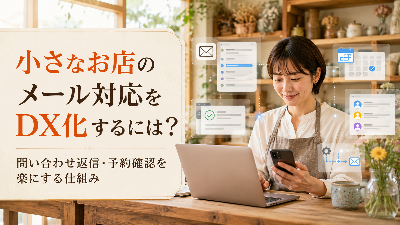 岐阜の小さなお店のメール対応をDX化するには?|問い合わせ返信・予約確認を楽にする仕組み